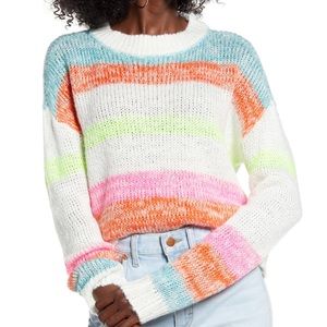 Love X Design Nordstrom Neon Stripe Sweater Top